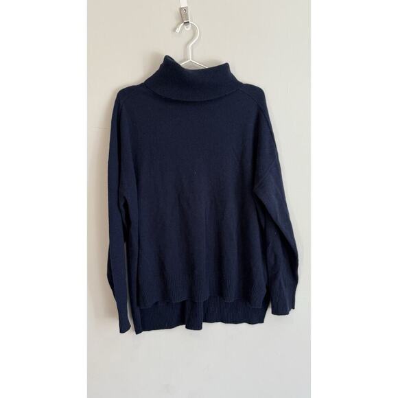 Whistles 100% Cashmere Turtleneck Sweater Blue M Minimalist Quiet Luxury 1780 - Picture 4 of 9